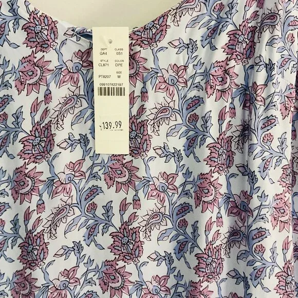 J. Crew NWT Tiered dress in dusty periwinkle block print Size Medium - Picture 10 of 10